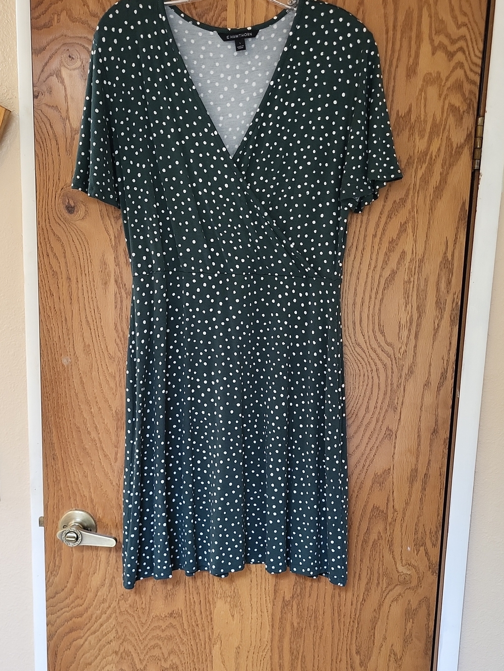 41 Hawthorn Dark Green Polka Dot Midi Dress